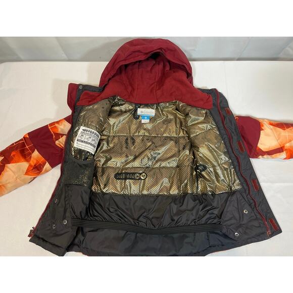 Columbia Mighty Mogul Kids Ski Jacket - Size XS (6/7) Red Orange Discounted - Picture 5 of 10